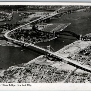 c1940s New York City, NY Aerial RPPC Triboro Bridge Pitts RPO Real Photo PC A200