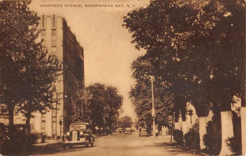 Sheepshead Bay New York Voorhees Avenue Street View Antique Postcard K97766