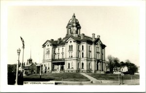 RPPC Mt. Vernon Indiana IN Posey County Court House UNP Postcard T17