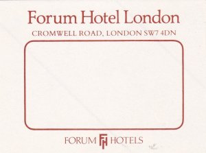 England London Forum Hotel Vintage Luggage Label sk3492