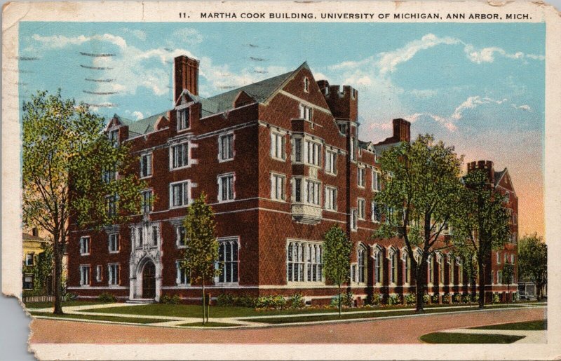 Martha Cook Building University of Michigan Ann Arbor MI Postcard PC409