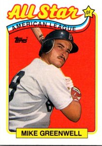 1989 Topps Baseball Card American League All Star Mike Greenwell sun0276