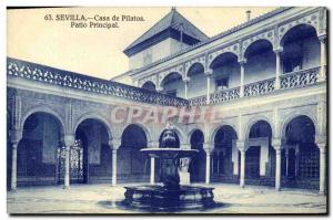 Old Postcard Sevilla Casa de Pilatos Patio main