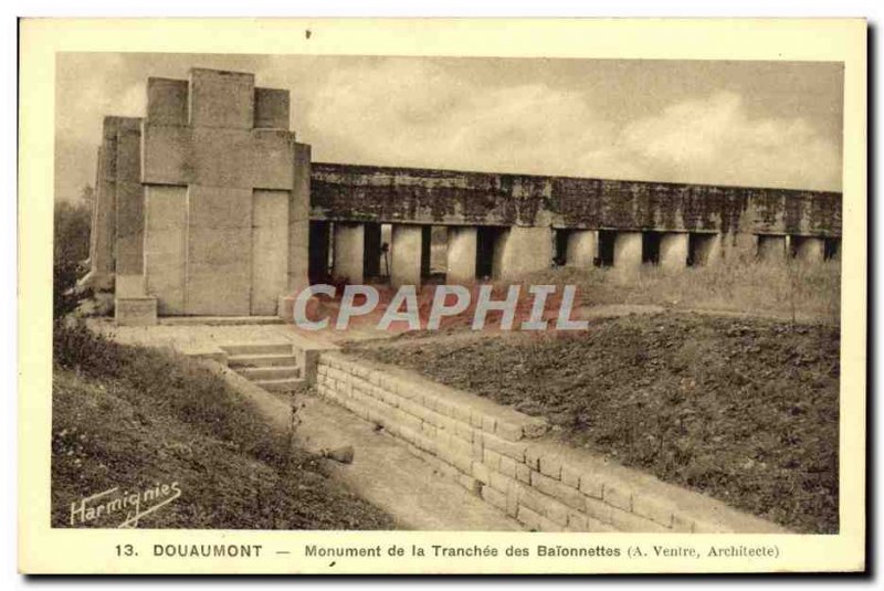 Old Postcard Douaumont Tranchee the Monument of Balonnettes Army