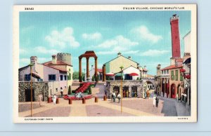 Illinois IL Postcard Italian Village Chicago Worlds Fair Buildings 1933 Vintage