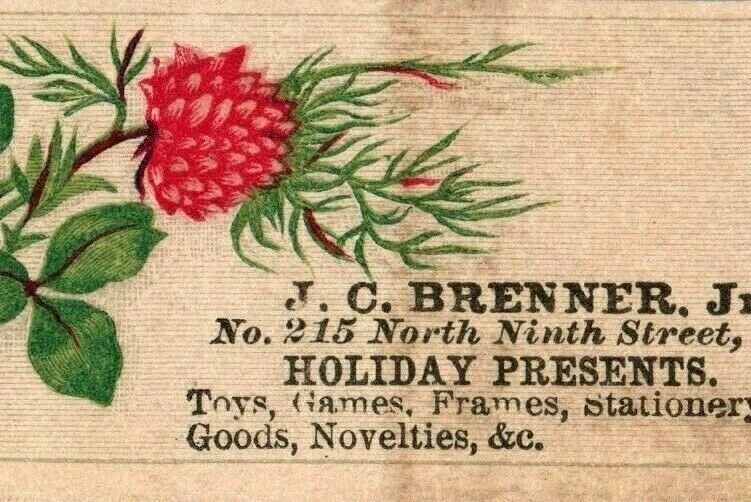 1880s J.C. Brenner Jr. & Co. Toys Holiday Presents Fancy Goods Lot Of 3 P218