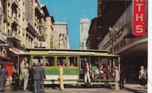 California San Francisco Cable Car On Turntable At Powell and Market Streets