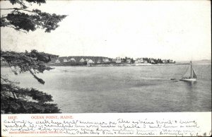 Ocean Point Maine ME Sailboat 1900s-10s Postcard