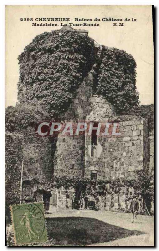 Old Postcard Vallee De Chevreuse Ruins of the Madeleine Chateau La Tour Ronde