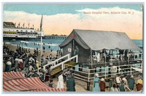 1917 Aerial View Beach Hospital Tent Atlantic City New Jersey NJ Posted Postcard