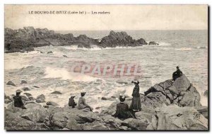 Old Postcard Bourg de Batz Rocks