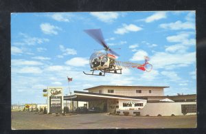 GALLUP NEW MEXICO ROUTE 66SHALIMAR MOTEL HELICOPTER ADVERTISING POSTCARD