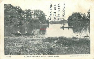 MA, Northampton, Massachusetts, Paradise Pond; Illustrated Post card No. 1209