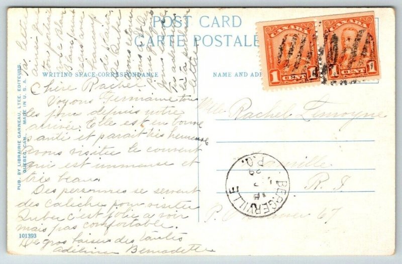 1929  Quebec  Canada  Man with Horse and Buggy   Postcard