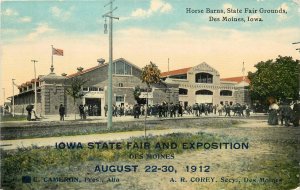 1912 Des Moines Iowa State Fair Exposition People Flag Postcard 26-221