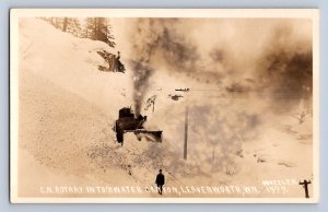 PC1/ Leavenworth Washington RPPC Postcard c10 GN Railroad Rotary Snow 532