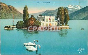 Postcard Old Swan Lake Geneva