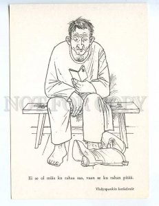 239723 FINLAND types KAKKO reading man old humor postcard