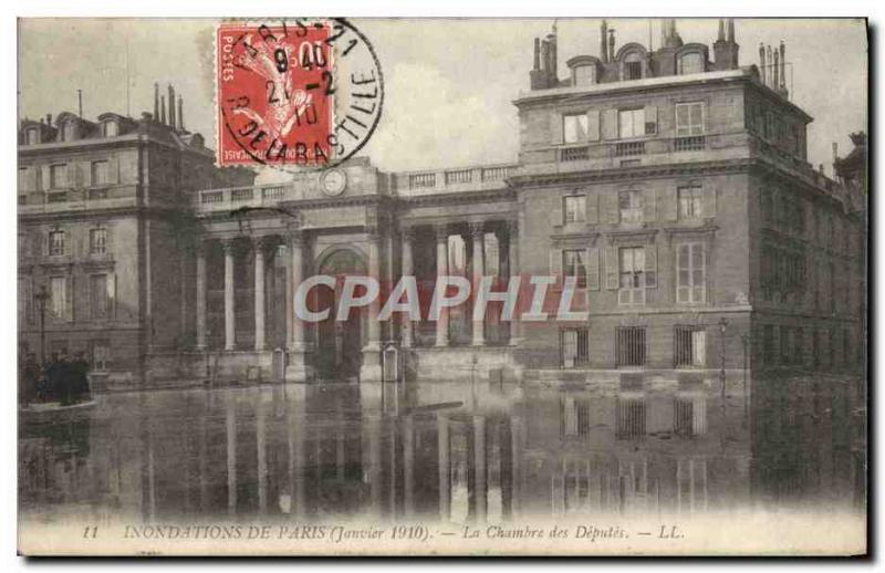 Old Postcard Floods of Paris January 1910 The chamber of deputies