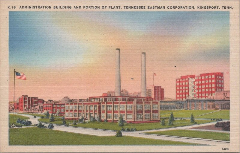 Postcard Admin Bldg Tennessee Eastman Co Kingsport TN