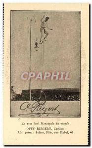 Old Postcard Otty Riegert Cycliste Velo Cycle The highest unicycle world
