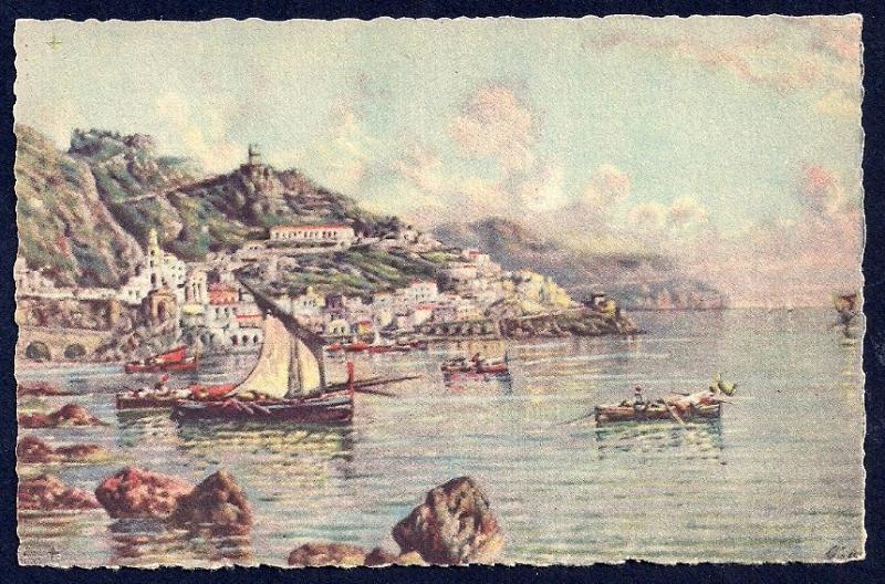 Amalfi Coast & Bay Italy by Carelli unused c1940's