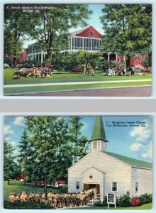 2 Postcards FORT McPHERSON, Atlanta, GA~Station Hospital, Reception Chapel 1940s