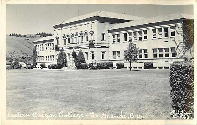 Eastern Oregon College La Grande OR Real Photo Postcard