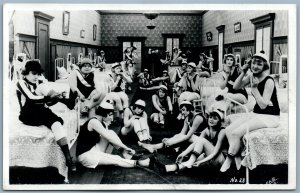 GIRLS PHOTOMONTAGE ANTIQUE REAL PHOTO POSTCARD RPPC