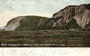 North Conway New Hampshire, 1908 Cathedral Rock & White Horse Ledge Old Postcard