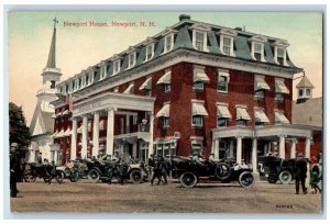 c1910s Newport House Exterior Cars Scene Newport NH Unposted Vintage Postcard 