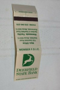 Deerfield State Bank Illinois Advertising 20 Strike Matchbook