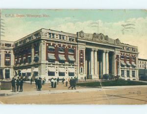 Bent - Divided-Back CPR TRAIN STATION DEPOT Winnipeg Manitoba MB o0853