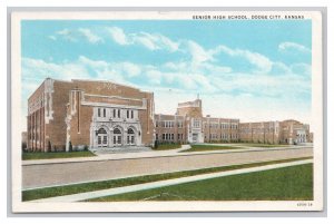 Postcard Senior High School Dodge City Kansas c1933