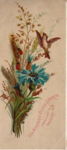 1880s-90s Bird's Flowers Niagara Gloss Starch Enexcelled for Laundry Trade Card