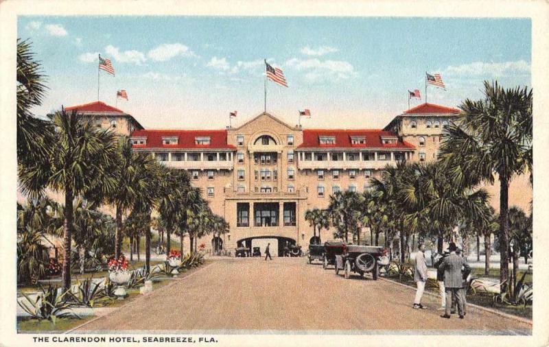 Seabreeze Florida Clarendon Hotel Street View Antique Postcard K73304