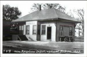 New Raynham MA RR Train Station 1923 Image - 1950s-70s Real Photo Postcard