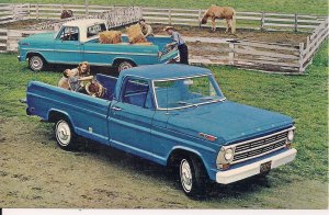 CARS, 1968 Ford Pickup Trucks, Advertising, Ranch, Horse, Promo, People Working