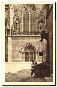 Old Postcard Colmar La Cathedrale Children at the Well