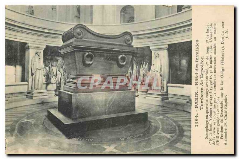 Old Postcard Paris Hotel Inavlides Tomb of Napoleon