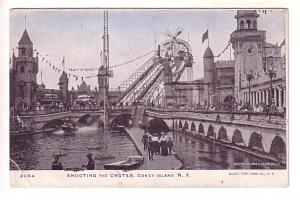 Shooting the Chutes, Amusement Ride, Coney Island, New York City, Glitter, Il...