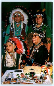SALAMANCA, NY New York ~ Native American ~ SENECA NATION FAMILY c1960s. Postcard