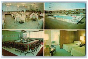 Warwick Rhode Island RI Postcard Airport Motor Lodge Dining Swimming Pool 1970