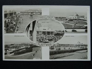 Lancashire Blackpool FLEETWOOD 5 Image Multiview c1940s RP Postcard