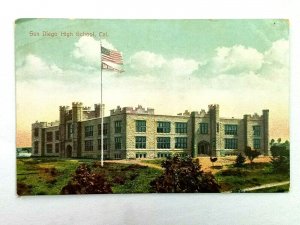 Vintage Postcard 1910's San Diego High School San Diego CA California