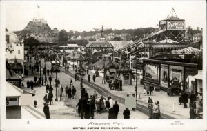 Wembley London Britsh Empire Exhibition Amusements Real Photo Vintage Postcard