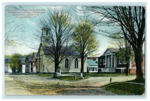 1914 Universalist Church and Pettee Memorial Library, Wilmington VT Postcard 