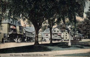 Manchester-by-the-Sea Massachusetts MA The Square c1910 Vintage Postcard