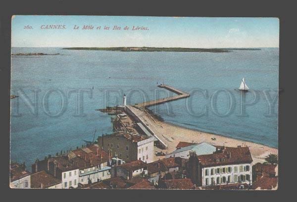 085232 FRANCE Cannes LIGHTHOUSE & port Vintage PC