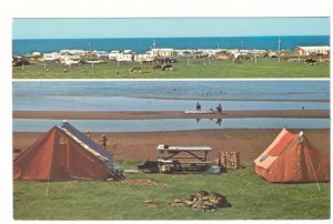 Trail's End Campground, Hampton, PEI, Vintage Chrome Split View Postcard